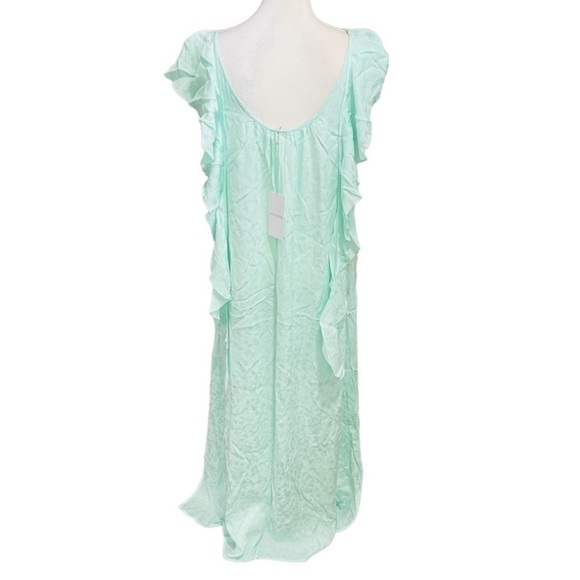 Zadig & Voltaire Medium Reen Ruffle Neck Silk Maxi Dress Mint Green $578 NWT - Picture 6 of 16